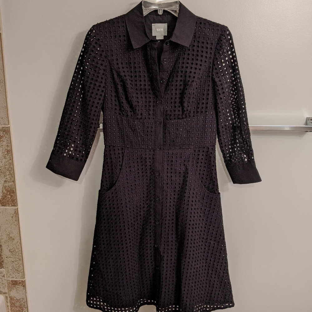 Anthropologie Maeve eyelet dress with pockets!